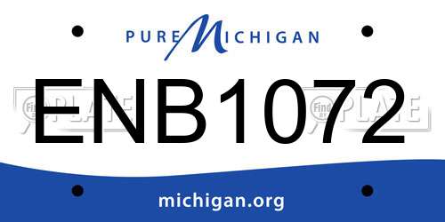 ENB1072 Michigan License Plate