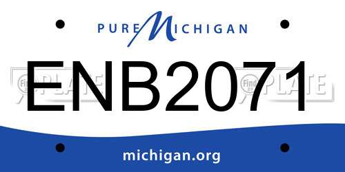ENB2071 Michigan License Plate