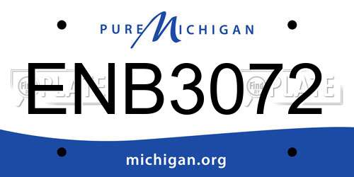 ENB3072 Michigan License Plate