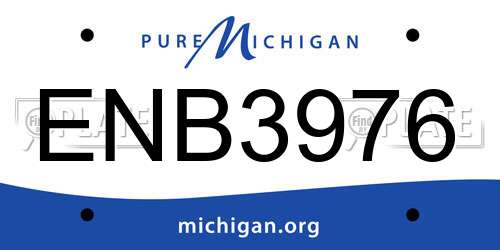 ENB3976 Michigan License Plate
