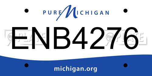 ENB4276 Michigan License Plate
