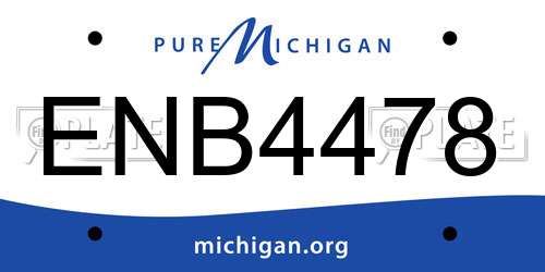 ENB4478 Michigan License Plate