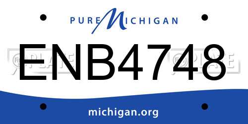 ENB4748 Michigan License Plate
