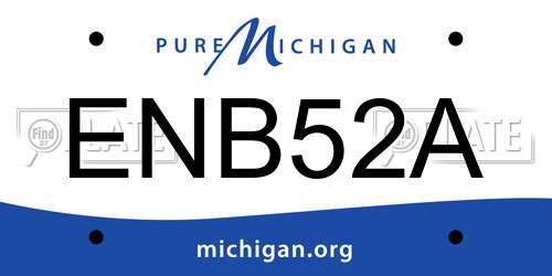 ENB52A Michigan License Plate