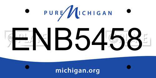 ENB5458 Michigan License Plate