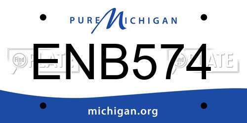 ENB574 Michigan License Plate