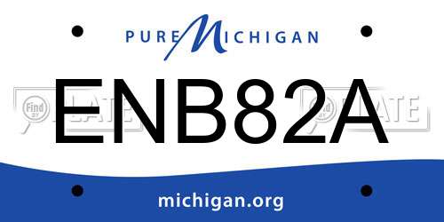 ENB82A Michigan License Plate