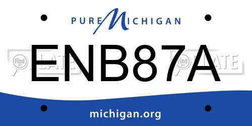 ENB87A Michigan License Plate
