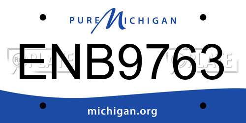 ENB9763 Michigan License Plate