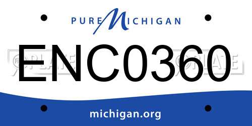 ENC0360 Michigan License Plate