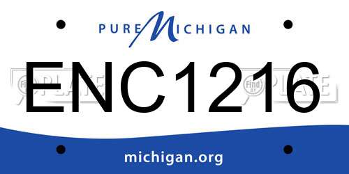 ENC1216 Michigan License Plate