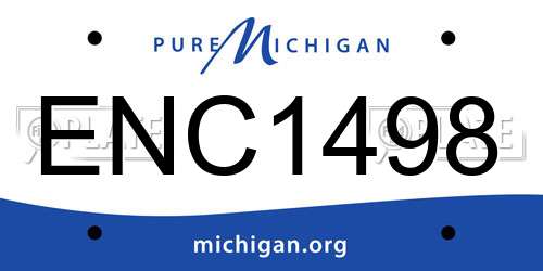 ENC1498 Michigan License Plate