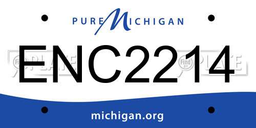ENC2214 Michigan License Plate