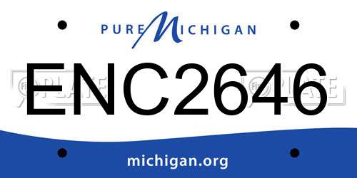 ENC2646 Michigan License Plate