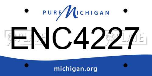 ENC4227 Michigan License Plate