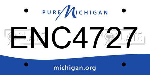 ENC4727 Michigan License Plate