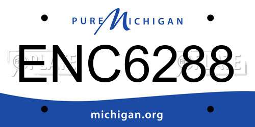 ENC6288 Michigan License Plate