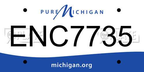 ENC7735 Michigan License Plate