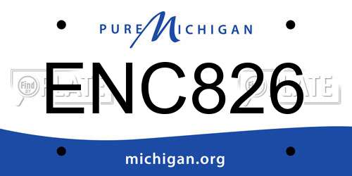 ENC826 Michigan License Plate