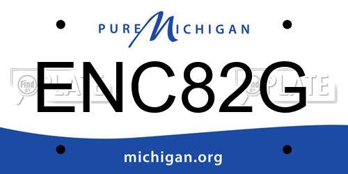 ENC82G Michigan License Plate
