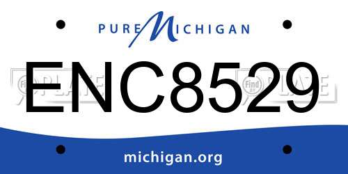 ENC8529 Michigan License Plate