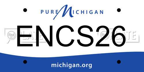 ENCS26 Michigan License Plate