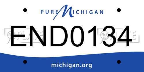 END0134 Michigan License Plate