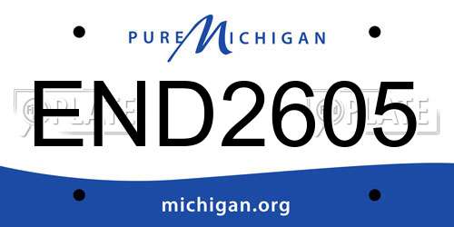 END2605 Michigan License Plate