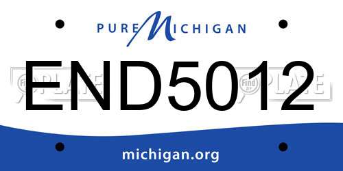 END5012 Michigan License Plate