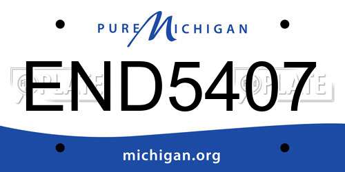 END5407 Michigan License Plate