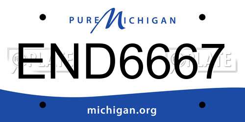 END6667 Michigan License Plate