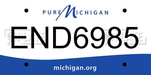 END6985 Michigan License Plate