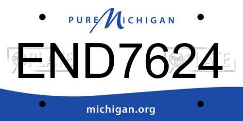 END7624 Michigan License Plate