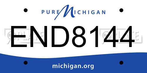 END8144 Michigan License Plate