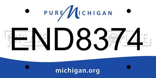 END8374 Michigan License Plate