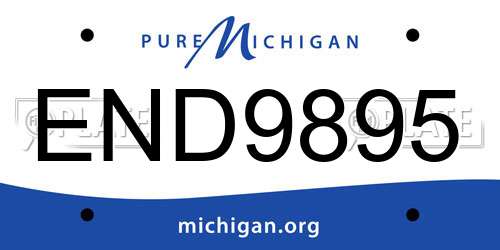 END9895 Michigan License Plate