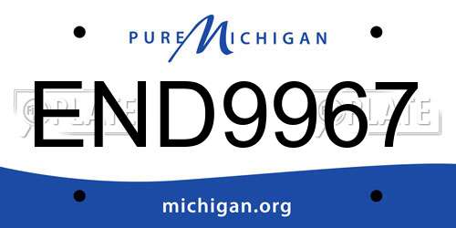 END9967 Michigan License Plate