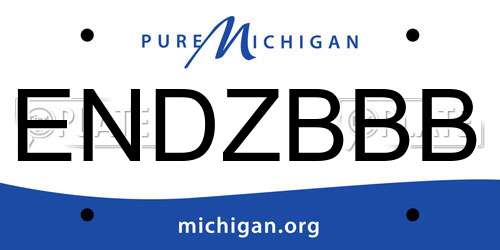 ENDZBBB Michigan License Plate