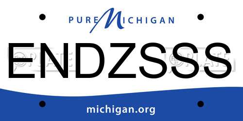 ENDZSSS Michigan License Plate