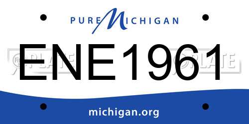 ENE1961 Michigan License Plate