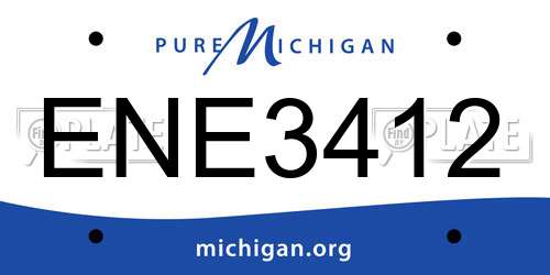 ENE3412 Michigan License Plate