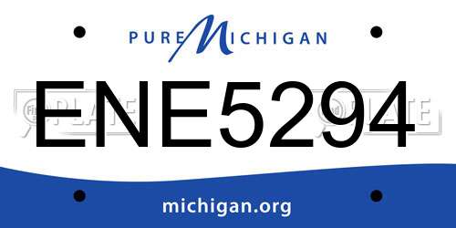 ENE5294 Michigan License Plate