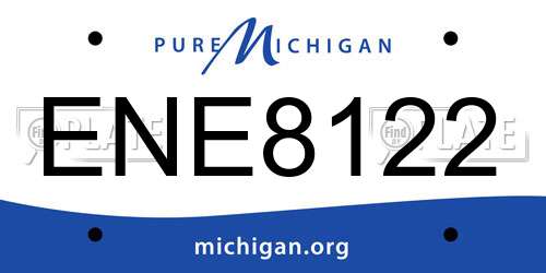 ENE8122 Michigan License Plate