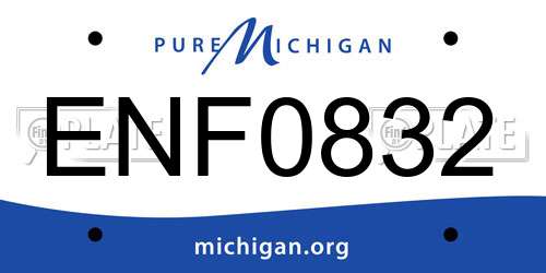 ENF0832 Michigan License Plate