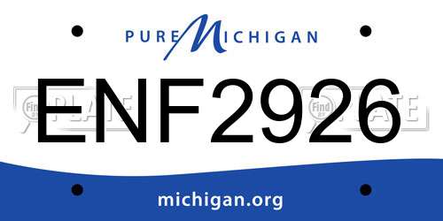 ENF2926 Michigan License Plate