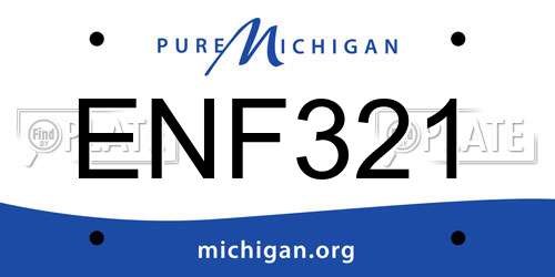 ENF321 Michigan License Plate