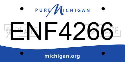 ENF4266 Michigan License Plate
