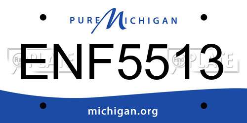 ENF5513 Michigan License Plate