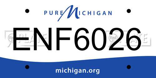 ENF6026 Michigan License Plate