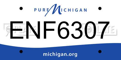 ENF6307 Michigan License Plate